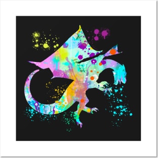 Dragon Watercolor Splash Love Dragons Posters and Art